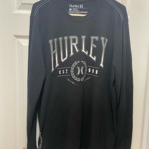 Hurley Black Long Sleeve Tee for Effortless Style Sz L
